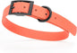 Dogline Biothane Waterproof Dog Collar Strong Coated Nylon Webbing with Black Hardware Odor- Proof for Easy Care Easy to Clean High Performance Fits Small Medium or Large Dogs, Coral