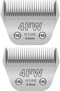 2pcs 4FW Wide Blades for Dog Grooming Blades Compatible with Andis,Oster A5,Wahl km10 Dog Clippers,Size-#4FW, 3/8-Inch Cut Length (9.5mm)(2pcs #4FW)
