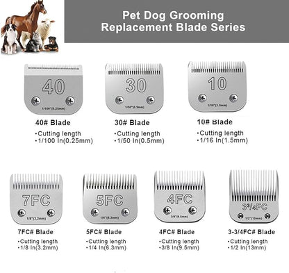 5Pack Dog Grooming Blades Compatible with Andis Dog Clippers,Dog Clipper Blades Compatible with Oster A5,Wahl km10 Dog Clippers for Animal Dog Cat Horse,Stainless-Steel Blade Sharp