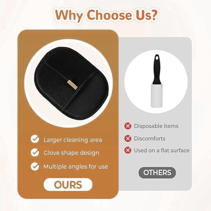 2025 Upgraded Pet Hair Removal Glove |Double-Sided – Reusable Grooming & Bathing Glove for Dogs and Cats |Soft Silcone Touch |Easy Deshedding and Cleaning Mitt (Black, 2 PCS)