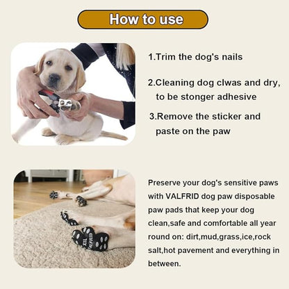 Dog Paw Pads Anti-Slip Paw Protector,15 Sets-60 Pads Keeps Dogs from Slipping On Hardwood Floors,Traction Control Non-Skid Stronger Adhesive for Senior Dogs and Weak Paws Multicolor S