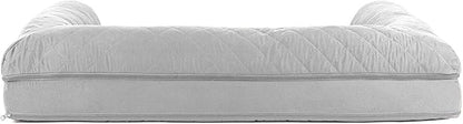 Furhaven Cooling Gel Dog Bed for Large Dogs w/ Removable Bolsters & Washable Cover, For Dogs Up to 95 lbs - Quilted Sofa - Silver Gray, Jumbo/XL
