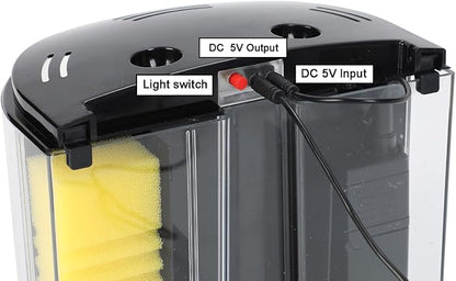 AQUANEAT Fish Tank, 1.2 Gallon Aquarium, Small Betta Fish Tank Starter Kit with LED Light and Water Filter Pump, Round