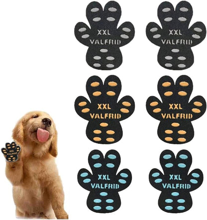 Dog Paw Pads Anti-Slip Paw Protector,15 Sets-60 Pads Keeps Dogs from Slipping On Hardwood Floors,Dog Shoes for Hot Pavement, for Senior Dogs and Weak Paws Multicolor XXL