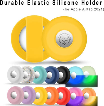 Airtag Holder for Dog Collar, Cibaabo Silicone Air Tag Case Cover Compatible with Apple Airtags for 0.8-1.2inch Cat Pet Collar Harness Loop