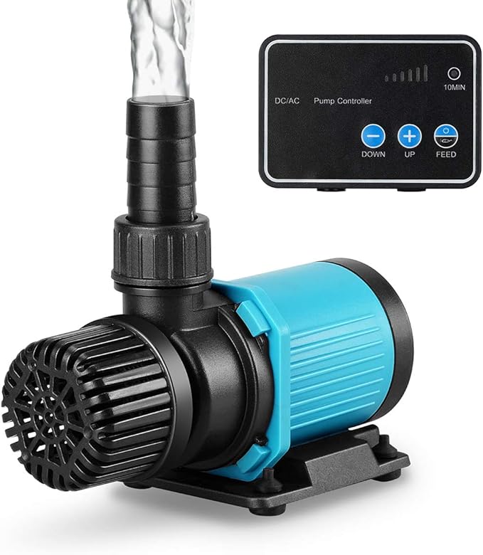 520GPH 20W 9FT Aquarium 24V DC Water Pump with Controller, Submersible and Inline Return Pump for Fish Tank,Aquariums,Fountains,Sump,Hydroponic,Pond,Freshwater and Marine Water Use