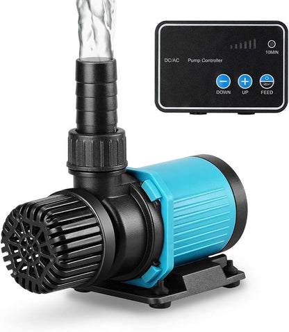 520GPH 20W 9FT Aquarium 24V DC Water Pump with Controller, Submersible and Inline Return Pump for Fish Tank,Aquariums,Fountains,Sump,Hydroponic,Pond,Freshwater and Marine Water Use