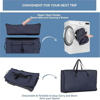 A 4 Pet Dog Car Seat for Medium/Large Dog or 2 Small Dogs, Booster Car Seat with Storage Bags and 2 Seat Belts, Pet Seat for Dogs Under 55 lbs