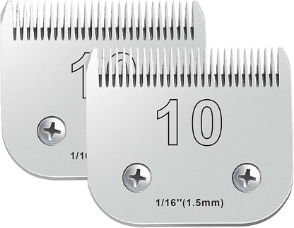 2PCS 10 Blades Dog Grooming Blades Compatible with Andis Dog Clippers,Dog Clipper Blades Compatible with Oster A5,Wahl km10 Dog Clippers for Animal Dog Cat Horse,Stainless-Steel Blade Sharp