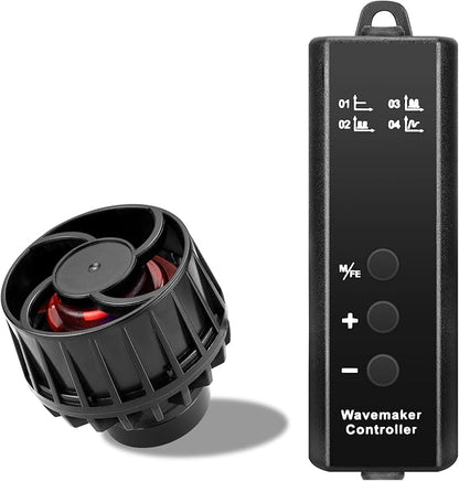 1050GPH Aquarium Wave Maker with Controller Mini DC12V 6W Powerhead with Magnetic Mounting, Nano Wavemaker for 10 to 50 Gallon thickness up to 8mm(1/4") Tank,