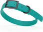 Dogline Biothane Waterproof Dog Collar Strong Coated Nylon Webbing with Black Hardware Odor- Proof for Easy Care Easy to Clean High Performance Fits Small Medium or Large Dogs, Blue Aqua