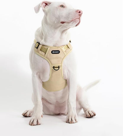 2025 New Edition, Fei & Eve MagEase Dog Harness - 3-Second Magnetic Buckles | 3-Point No-Pull Control | Heavy-Duty 900D Nylon | Dual Safety Handles | Breathable Mesh | Adjustable Fit, Large, Champagne