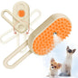 GKZ Cat Steam Brush, 3 in 1 Pet Comb for Massage, Cleaning, Shedding and Combing, Electric Mist to Prevent Flyaways for Home, Dogs and Cat Lovers - Khaki