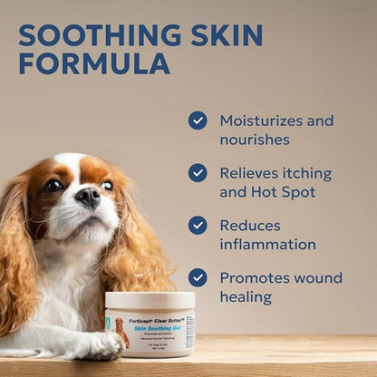 Forticept Clear Butter Dog Hot Spot Treatment Hydro Gel, Heals Dog Wound, Helps with Skin Yeast Infections, Ringworm, Insects Bites, Cuts, Rashes, Skin Allergy, 4 Ounces