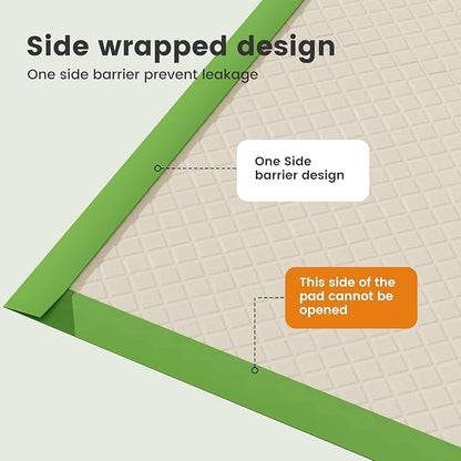 Gardner Pet Dog Pee Pads Rugular 22"x22", Thicker ECO Green Small Disposable Puppy Training Pads Super Absorbent Full Edge-Wrapping Pad for Dogs, Puppies, Doggies, Cats-(40 Count)