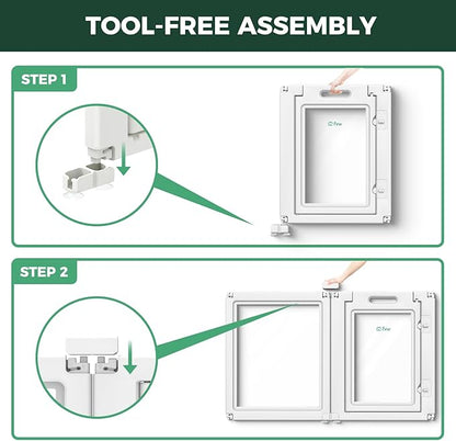 FXW AuraSpace Acrylic Indoor Unleashed Dog Playpen for Small and Medium Dogs, 30 Inch, 8 Panels, White