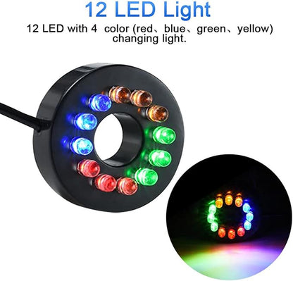 15W 1000L/H Submersible Fountain Water Pump with 12 Colorful LED Lights, Mushroom and Blossom Spray Head for Fountain,Pond,Outdoor Water Feature, Statuary Gardens,Aquarium Fish Tank