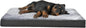 Amazon Basics Dog Bed with Cooling Gel Memory Foam, Pressure-Relief Support for Dogs up to 50lbs, Non-Slip Bottom, Machine Washable Cover, Large Sized (35" x 22"), Grey