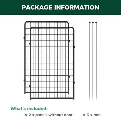 FXW Rollick Unleashed Dog Playpen for Indoor, Yard, RV Camping, 50 inch 2 Panels for Large Dogs, Black│Patented