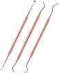 3 Pieces Dog Dental Tooth Scaler and Scraper Stainless Double Headed Tarter Removing Tool Scraper Pet Teeth Cleaning Tools for Dog and Cat (Rose Gold)