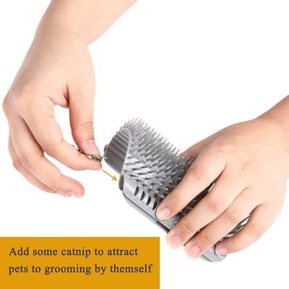 3.0 Softer Cat Self Groomer with Catnip, Dog Cat Corner Groomer,Wall Corner Scratcher Comb,Grooming Massage Brush, Perfect Scratch Massager Tool for Long & Short Fur Kitten/Puppy (1 Pack)
