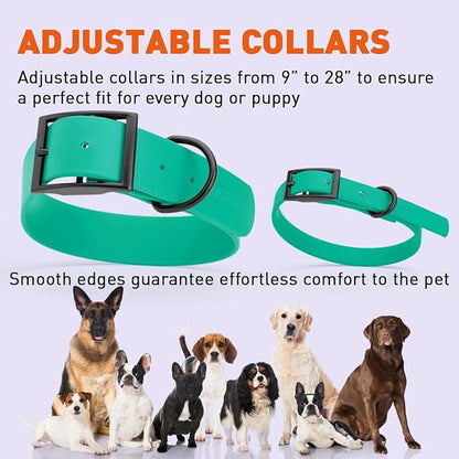 Dogline Biothane Waterproof Dog Collar Strong Coated Nylon Webbing with Black Hardware Odor- Proof for Easy Care Easy to Clean High Performance Fits Small Medium or Large Dogs, Teal