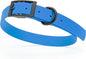 Dogline Biothane Waterproof Dog Collar Strong Coated Nylon Webbing with Black Hardware Odor- Proof for Easy Care Easy to Clean High Performance Fits Small Medium or Large Dogs, Cerulean Blue