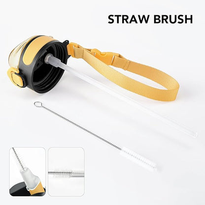 Enerbone 32 oz Insulated Water Bottle, Stainless Steel Bottle with Carrying Strap, Double-Wall Vacuum Insulation Design, Leakproof Sports Bottle with Straw, Keep Drinks Cold or Hot for Hours