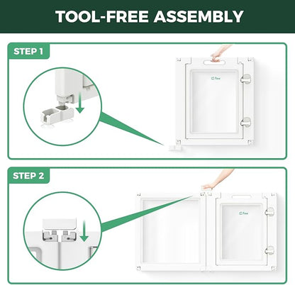 FXW AuraSpace Acrylic Indoor Unleashed Dog Playpen for Puppies and Small Dogs, 24 Inch, 16 Panels, White