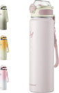Enerbone 32 oz Insulated Water Bottle, Stainless Steel Bottle with Carrying Strap, Double-Wall Vacuum Insulation Design, Leakproof Sports Bottle with Straw, Keep Drinks Cold or Hot for Hours
