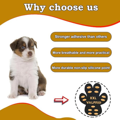 Dog Paw Pads Anti-Slip Paw Protector,15 Sets-60 Pads Keeps Dogs from Slipping On Hardwood Floors,Traction Control Non-Skid Stronger Adhesive for Senior Dogs and Weak Paws Multicolor XXXL