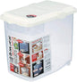 JapanBargain 1826, Lot of 6 Plastic Kome Bitsu Rice Storage Container Kitchen Pantry Storage Container 22 lbs, Made in Japan