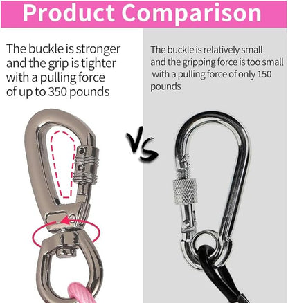 Dog tie Out Cable, 10/20/25/30/50/70/100 feet, Suitable for Dogs up to 350 pounds, Dog Cable with Swivel Buckle, Lightweight, Non-Winding, for Outdoor Camping, Yard Dog Cable (Pink, 70FT)