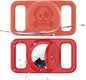 2 Pack Waterproof AirTag Dog Collar Holder Compatible with Apple AirTag, Silicone Hidden Loop Holder for Airtag Tracker, Anti-Lost Dog Collar Air Tag Accessories(Red-Orange)