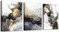 AHUASJART Abstract Canvas Wall Art For Living Room Boho Decor Bedroom Fashion Decors Office Ink Paintings 3 Pcs Framed Pictures Artwork Bathroom Home 16x24''