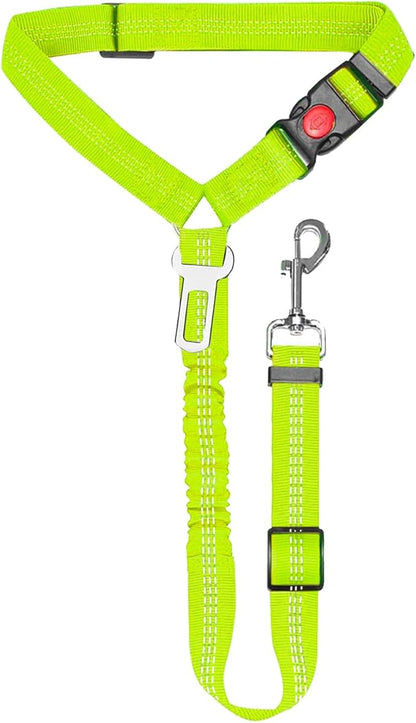 1 Packs Removable Dog Seat Belt Harness for Car, 3 in 1 Pet Dog Car Seatbelt Leash, Retractable Restraint Secures to Vehicle Headrest & Adjustable Reflective Dog Seatbelt Tether