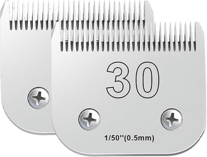 2PCS 30 Blades Dog Grooming Blades Compatible with Andis Dog Clippers,Dog Clipper Blades Compatible with Oster A5,Wahl km10 Dog Clippers for Animal Dog Cat Horse,Stainless-Steel Blade Sharp