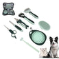 8-in-1 Pet Grooming Kit for Dogs & Cats - Includes Slicker Brush, Nail Clippers, Comb, Scissors, Toothbrush & Collapsible Bowl - Deshedding, Hair Trimming & Care Set, Travel Bag