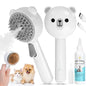 4 in 1 Pet Steam Brush for Cat & Dog, Cat Steam Brush for indoor Cats, Self Cleaning Shedding & Grooming Tool with Waterless Shampoo, Pet Spray Hair Removal Comb with Release Button & Water Tank