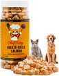 Freeze-Dried Salmon Treats for Cats & Dogs – 100% Wild Caught, Single Ingredient, High-Protein, Healthy Snack – No Additives or Preservatives – 1.4oz - Inspected & Tested in USA