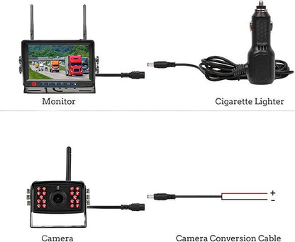 FalconEye Electronics 2nd Generation 200-300Ft Wireless Range Backup Camera for Trucks, Fleets. HD, 7inch LCD (1 Cam System)