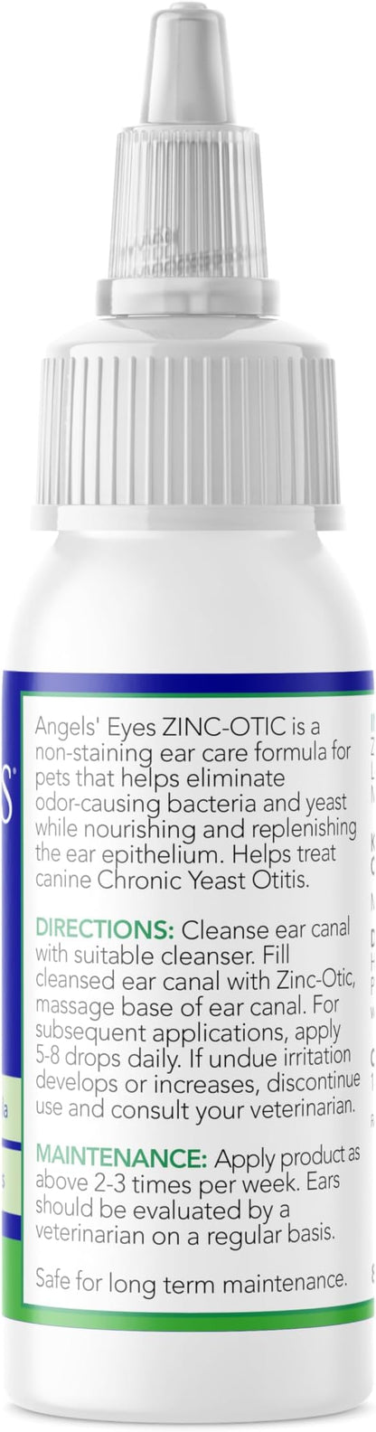 ANGELS’ EYES Zinc-Otic Ear Relief Treatment for Dogs and Cats Soothe Ear Infections Calm Itchy Inflamed Ears Natural BA and Zinc Formula 1 Ounce