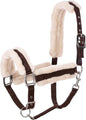 Equinavia Valkyrie Soft Ultra Fleece Padded Adjustable Breakaway Horse Halter - Brown/Ivory White - Cob