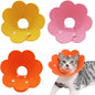 3-Piece Cat Recovery Collar Set - Sunflower Neck Cat Cone Anti-Licking Collars to Prevent Biting & Scratching (Pink, Orange, Yellow, S)