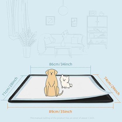 Dog Pee Pad Holder, Oxford Cloth Material, Fit 28"x34" Pad,Puppy Pad Holder, 8 Powerfu Magnetic Clips, Indoor Dog Potty, Black