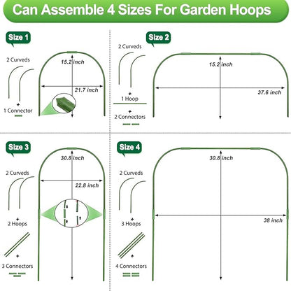 Garden Netting Kit, 10X30 Ft Garden Ultra Fine Mesh Net Bird Barrier Protection with Garden Hoops for Protect Garden Vegetables Flowers Shrubs Fruit Trees Indoors & Outdoors Plant Beds Greenhouse
