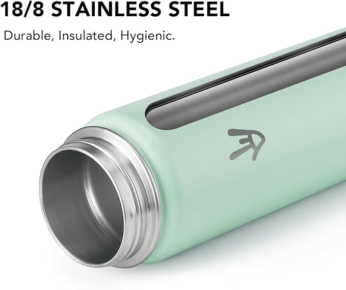 Enerbone 24 oz Insulated Water Bottle, Stainless Steel Bottle with Carrying Strap, Double-Wall Vacuum Insulation Design, Leakproof Sports Bottle with Straw, Keep Drinks Cold or Hot for Hours