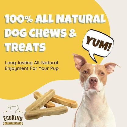 EcoKind Premium Gold Yak Cheese Himalayan Dog Chews, Dog Treats Large Breed, All Natural, High Protein, for Aggressive Chewers, Large - 3 Chews