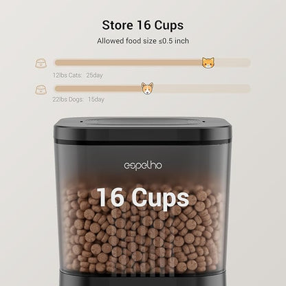 Espelho Automatic Cat Feeders WiFi: Food Dispenser with App Control 2.4Ghz WiFi- Smart Timed Cats Feeder with Voice Recorder| 4L Auto Pet Feeder for Cat and Small Dog- Up to 10 Meals per Day