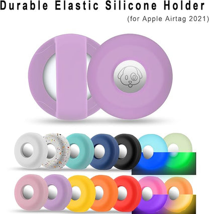 for Airtag Holder for Dog Collar, Cibaabo Silicone Air Tag Case Cover Compatible with Apple Airtags for 0.8-1.2inch Cat Pet Collar Harness Loop